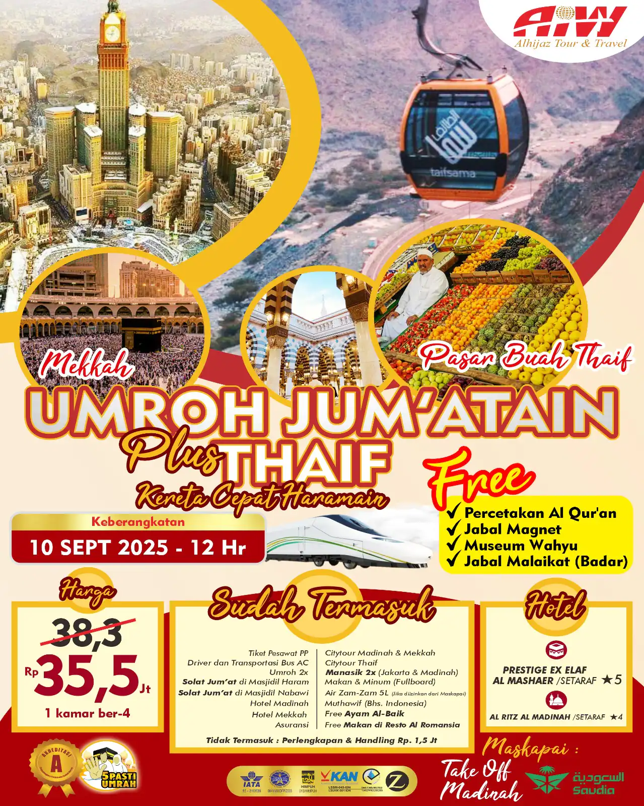 BROSUR JUM'ATAIN PLUS TAIF + BADAR 12HR (KERETA CEPAT)
