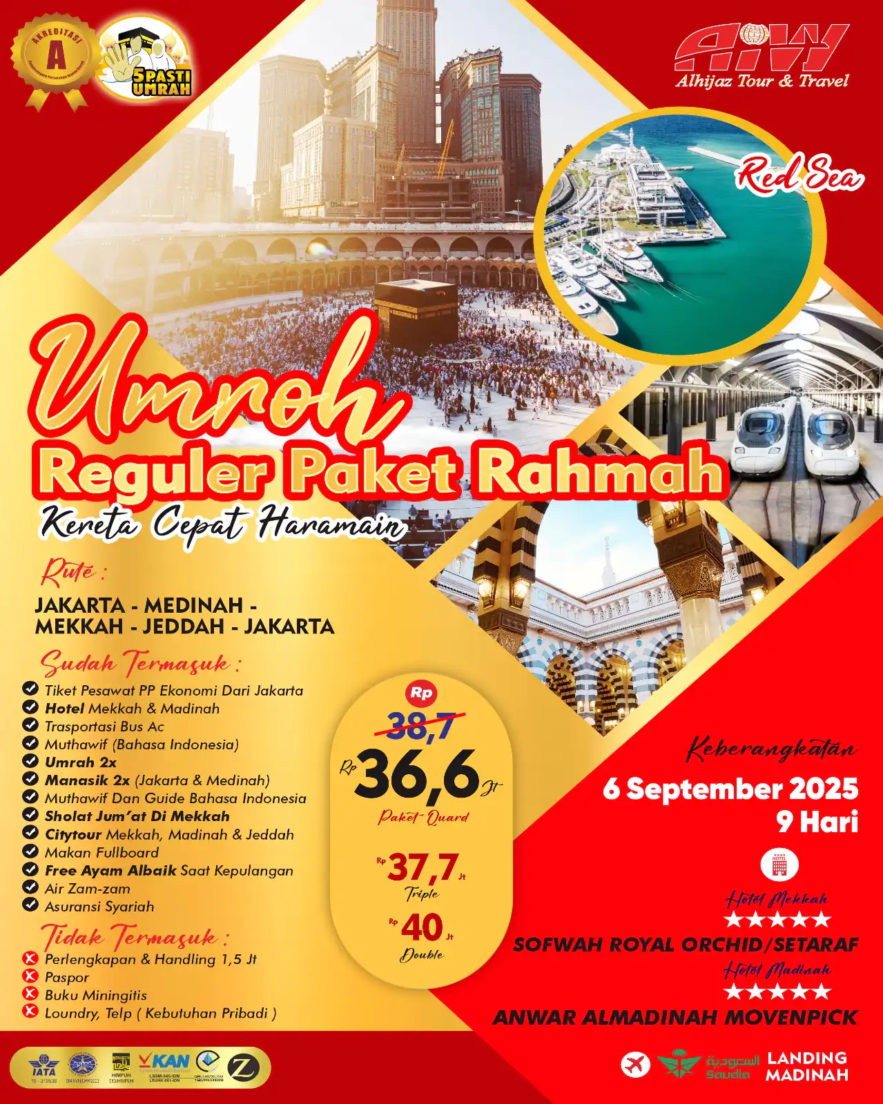 BROSUR REGULER PLUS REDSEA PAKET RAHMAH MIX UHUD 9HR (KERETA CEPAT)