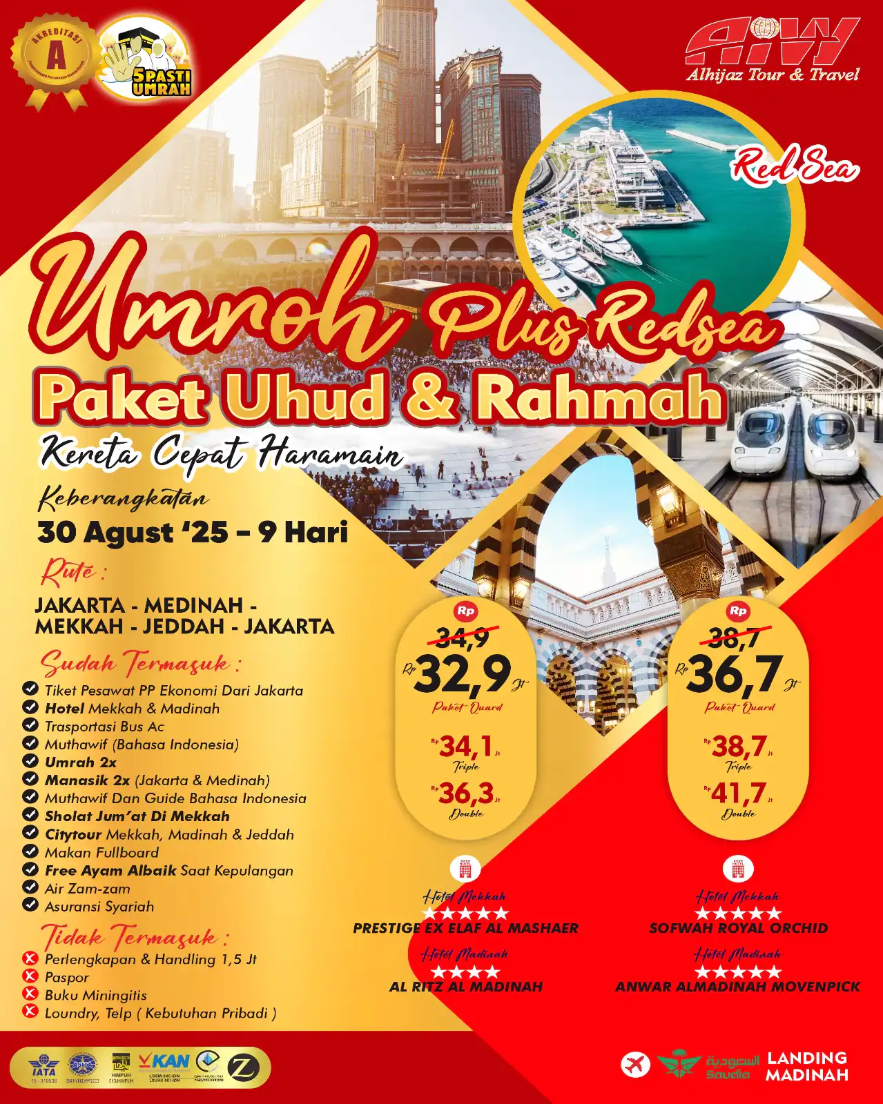 BROSUR REGULER PLUS REDSEA PAKET RAHMAH MIX UHUD 9HR (KERETA CEPAT)