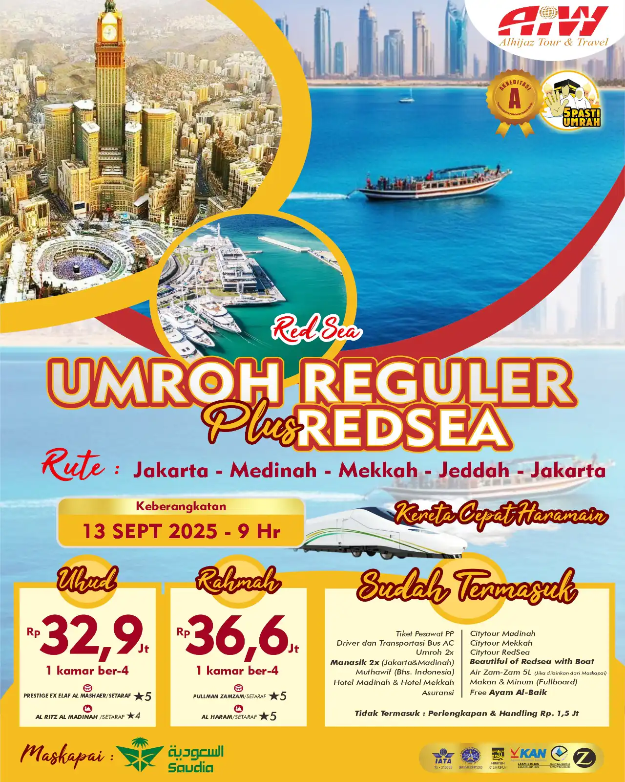 BROSUR REGULER PLUS REDSEA PAKET RAHMAH MIX UHUD 9HR (KERETA CEPAT)