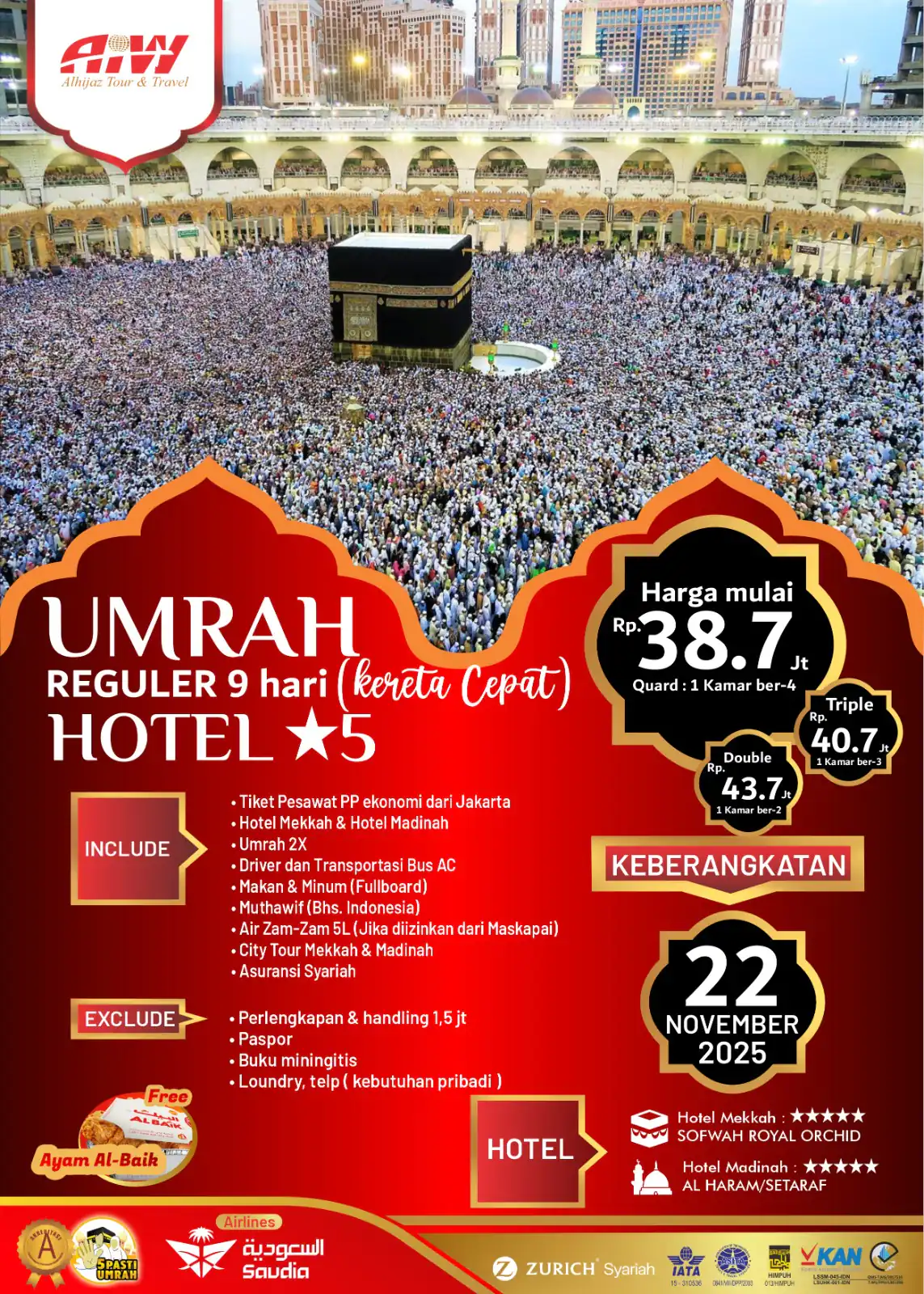 BROSUR REGULER PAKET RAHMAH 9HR (KERETA CEPAT)