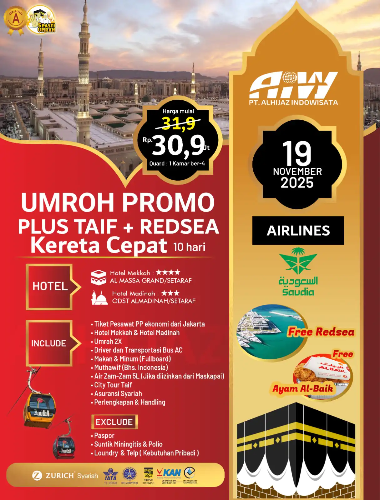 BROSUR PROMO PLUS TAIF+REDSEA 10HR ( KERETA CEPAT)